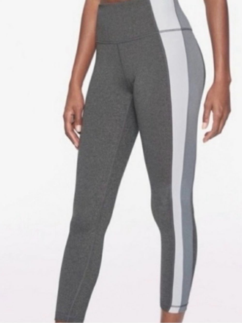 Athleta Salutation Colorblock Asymmetrical Powervita 7/8 Leggings Size Small